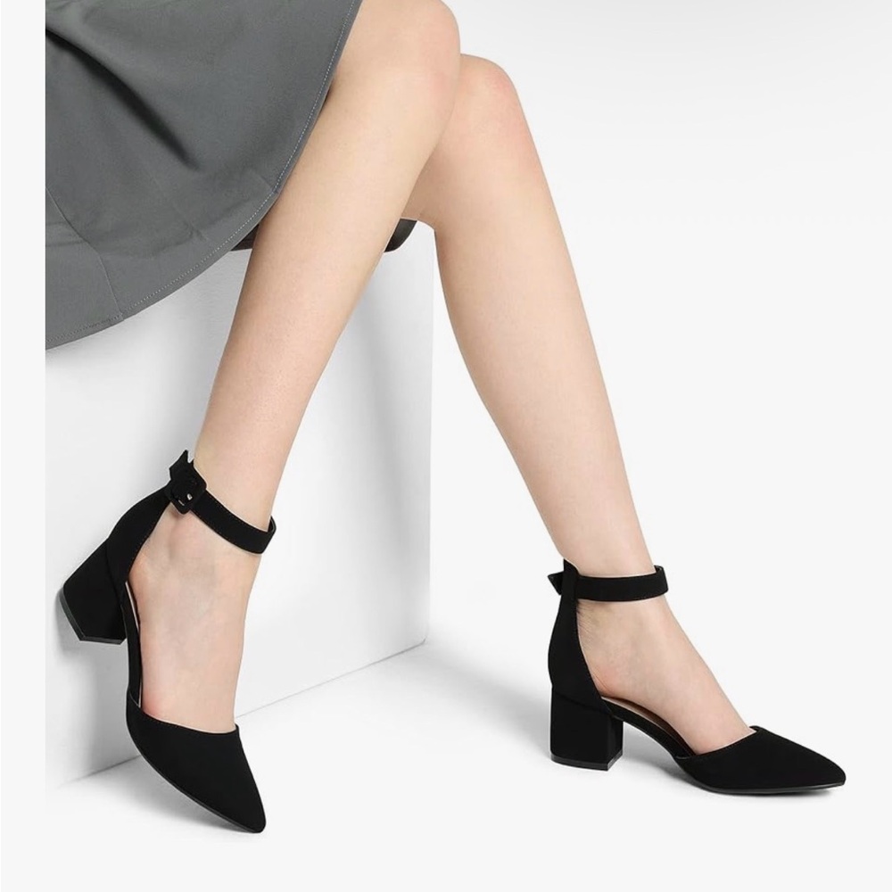 Dream Pairs Black Ankle Strap Heels